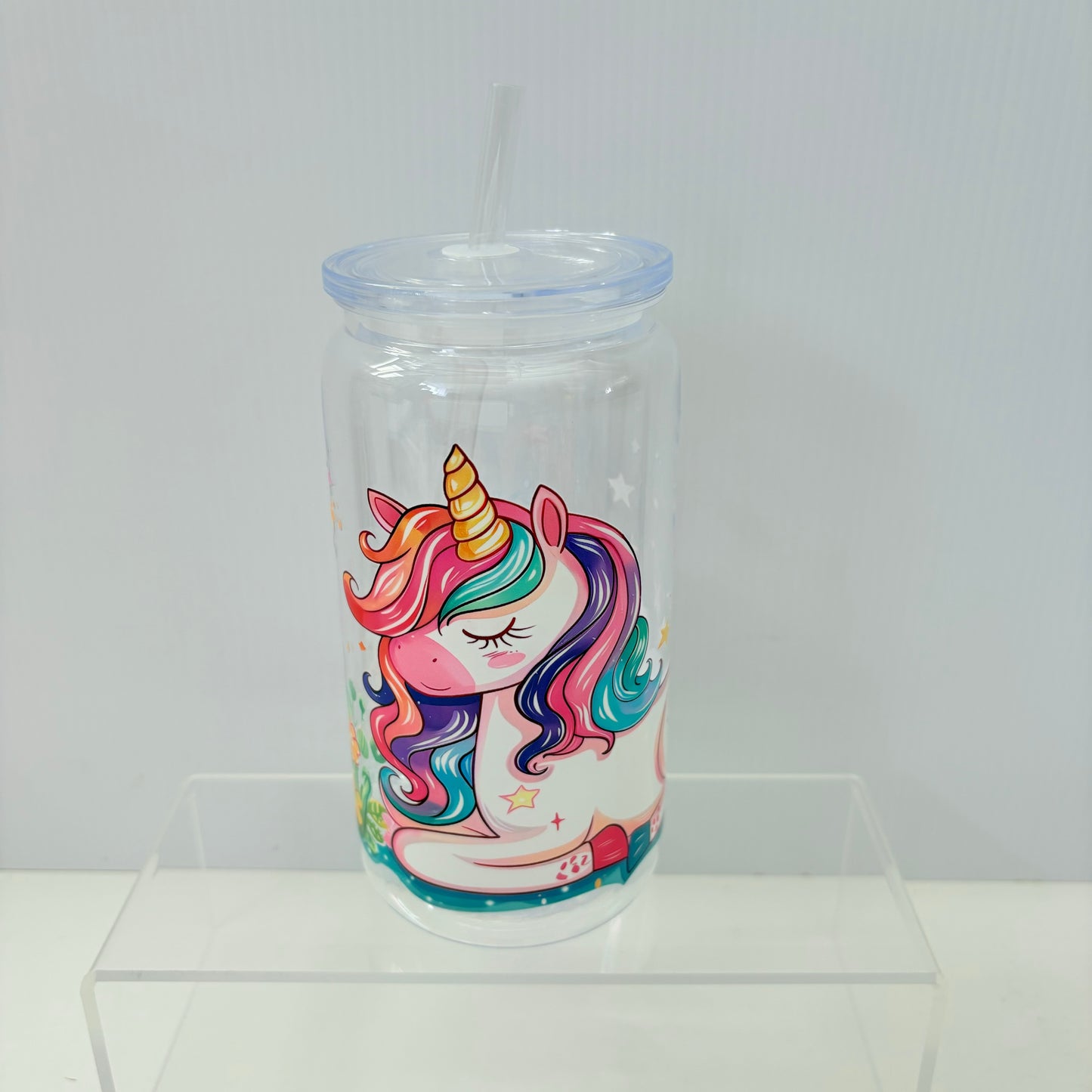 Beer can plastique 16 oz transparent