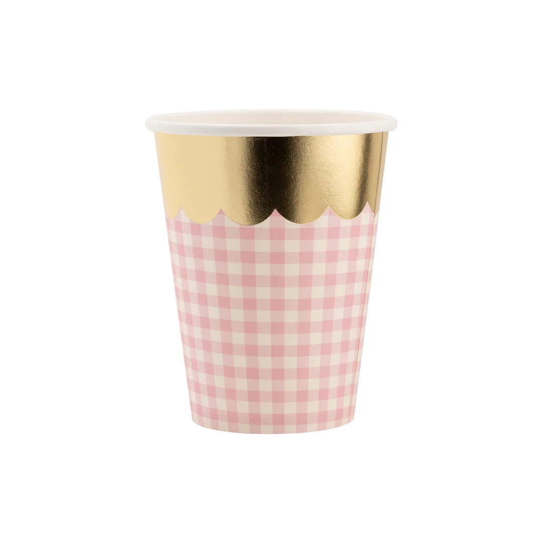 Verres gingham pastel (4 couleurs)