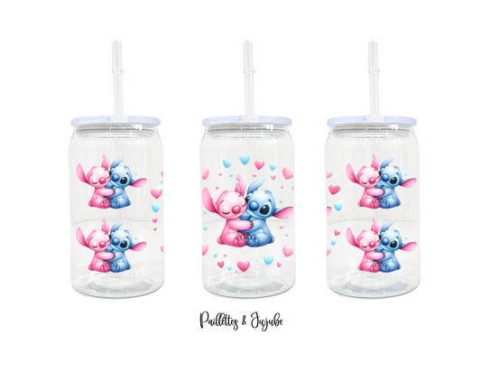 Beer can plastique 16 oz transparent