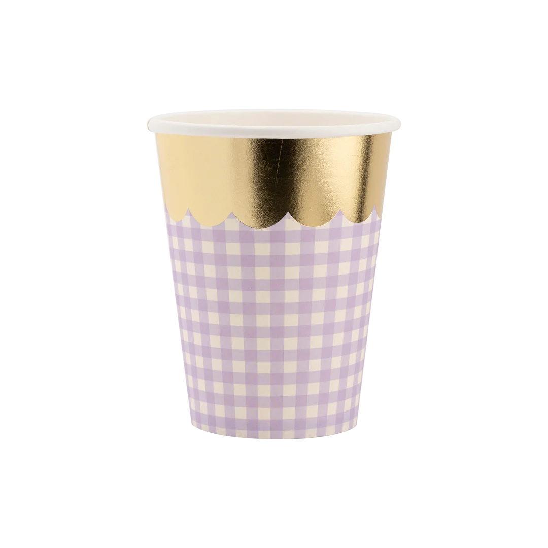 Verres gingham pastel (4 couleurs)