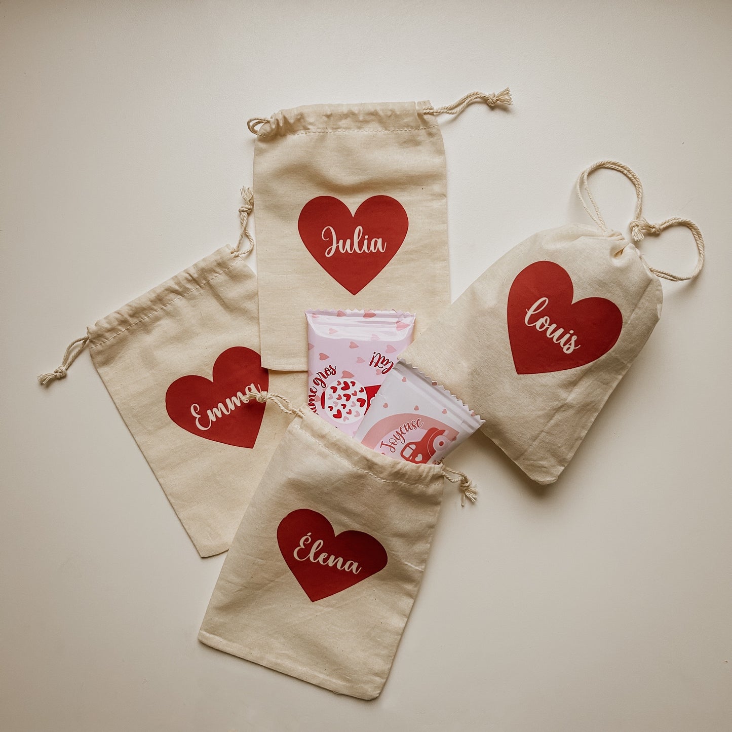 Sac à friandises/surprises avec prénom personnalisé