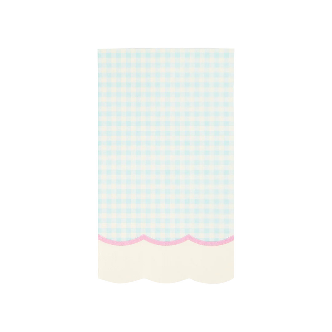 Serviettes gingham pastel ( 4 couleurs )