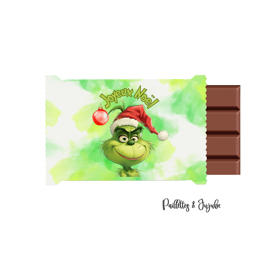 Barres de chocolat ''Joyeux Noël Grinch''