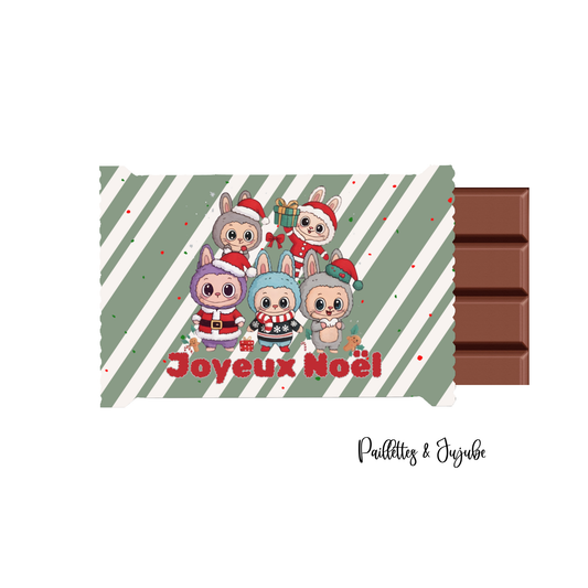 Barres de chocolat ''Joyeux Noël Labubu''