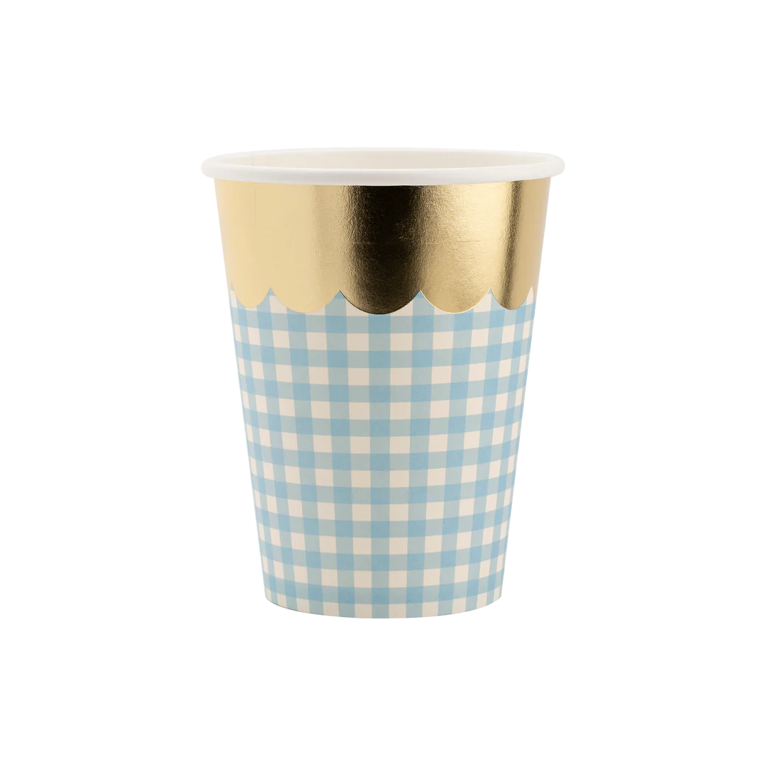Verres gingham pastel (4 couleurs)