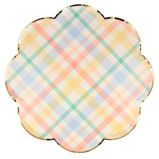 Assiette motif latérales pastel