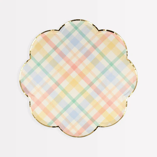 Assiette motif latérales pastel