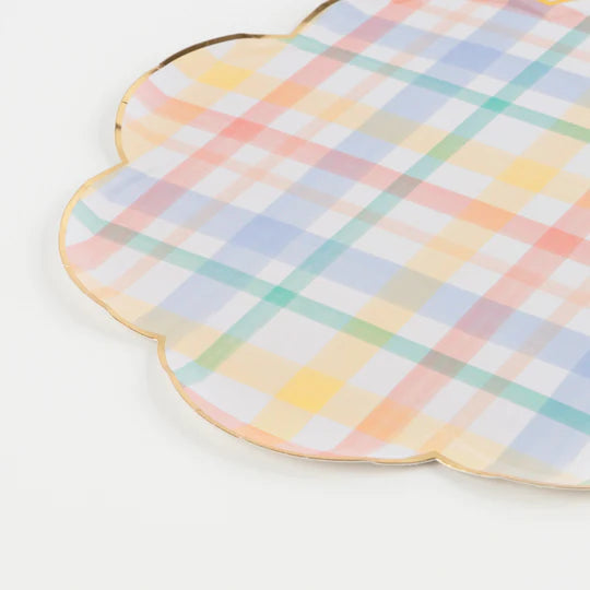 Assiette motif latérales pastel