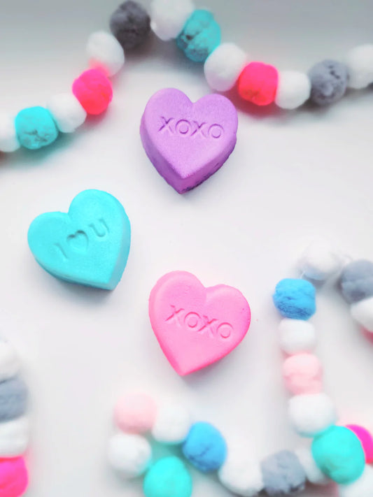 Bombe de bain cœur bleu(insertion de couleurs)