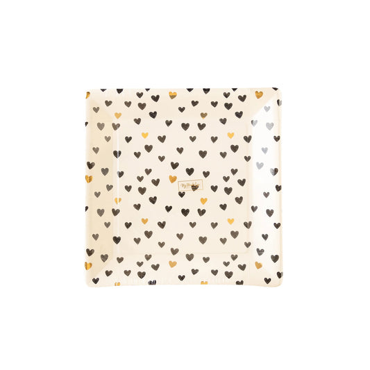 Assiettes petit coeurs noir