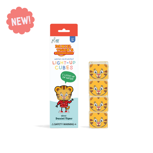 Glo Pals - Pack de 4 Cubes Lumineux Activés à l'Eau, village de Daniel Tiger