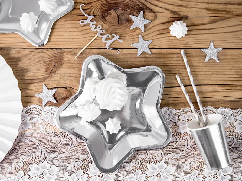 Assiette étoile argent