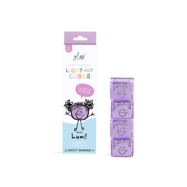 Glo Pals - Pack de 4 Cubes Lumineux Activés à l'Eau, Lumi