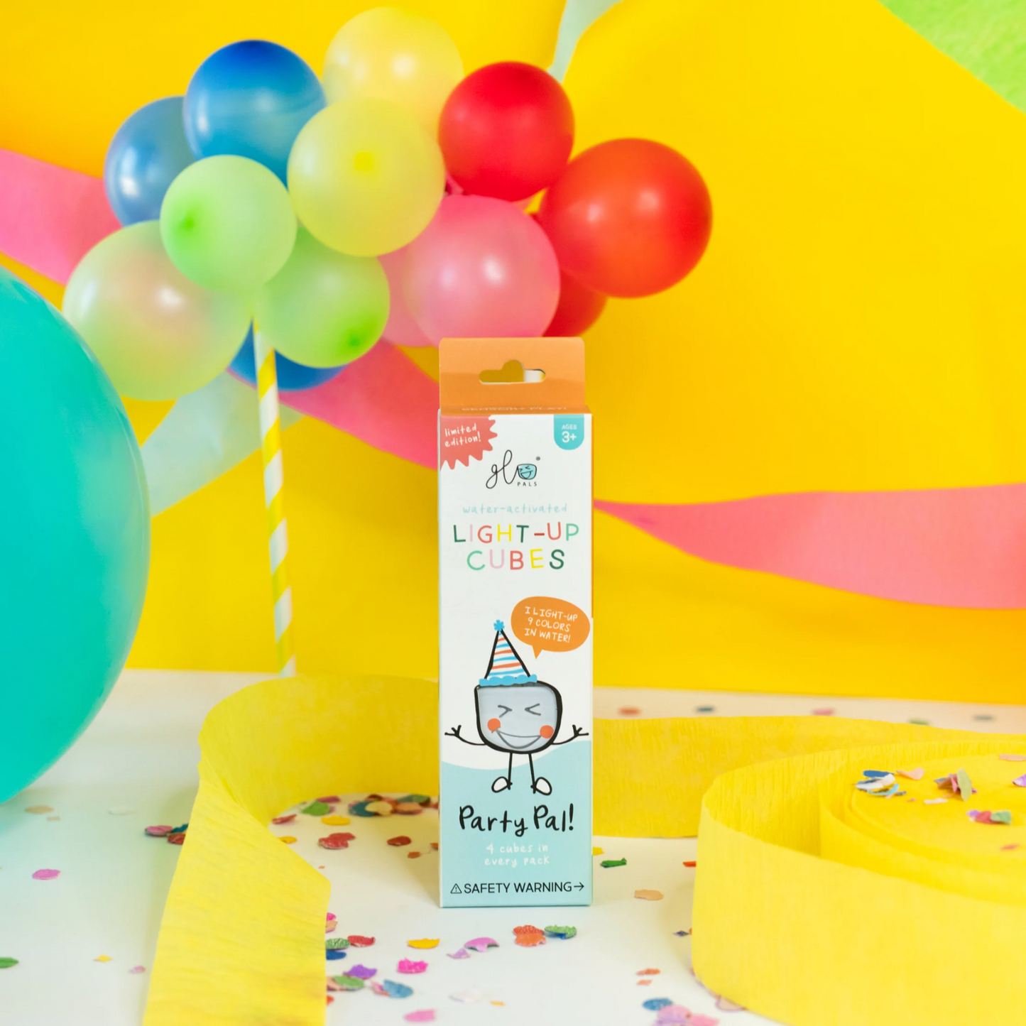 Glo Pals - Pack de 4 Cubes Lumineux Activés à l'Eau, Party pal