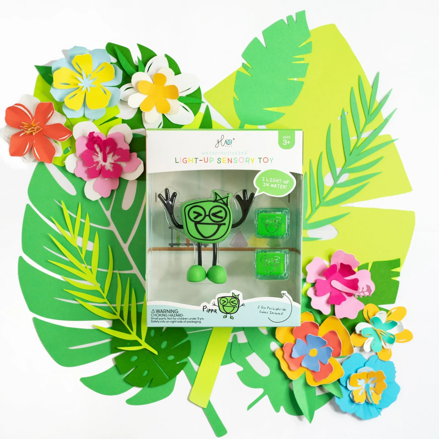 Glo Pals - Jouet avec 2 cubes lumineux activés par l'eau, Pippa