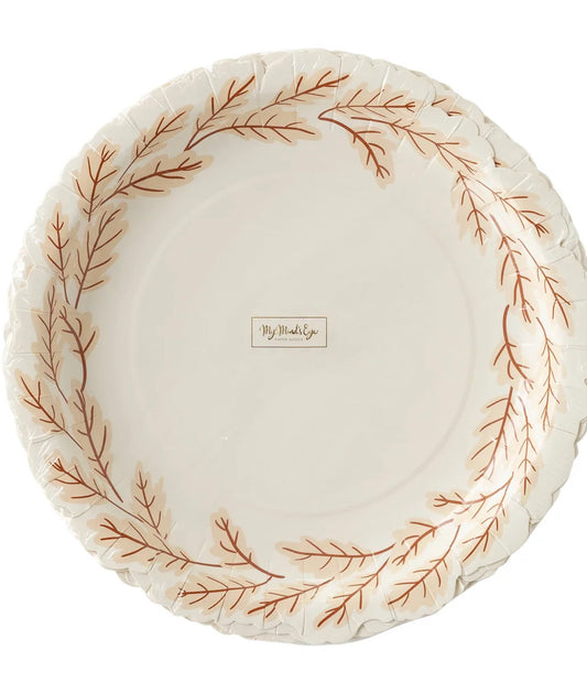 Assiettes en forme de couronne feuillage