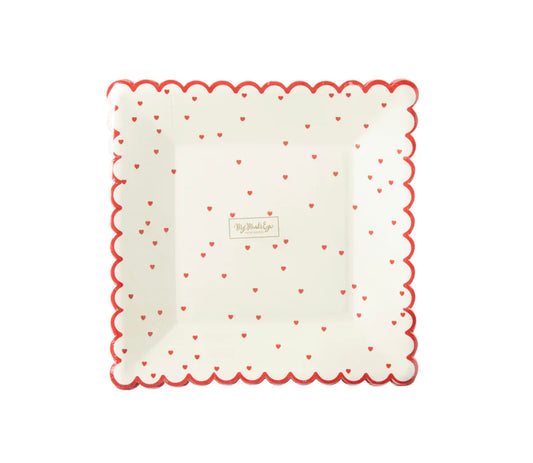 Assiette carré petit cœur