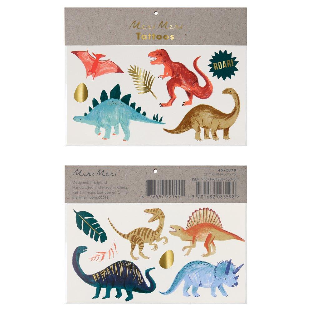 Feuille de tatouage temporaire du royaume des dinosaures