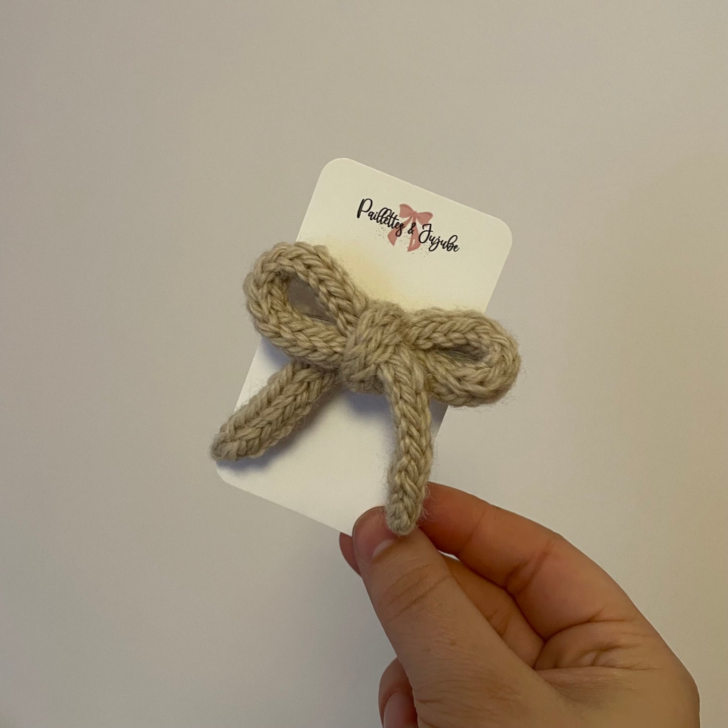 Barrette boucle en tricotin 3 couleurs