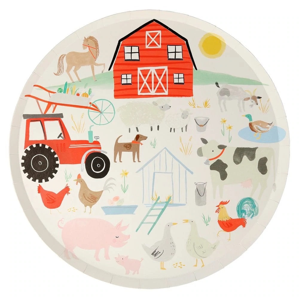 Plates at the large farm