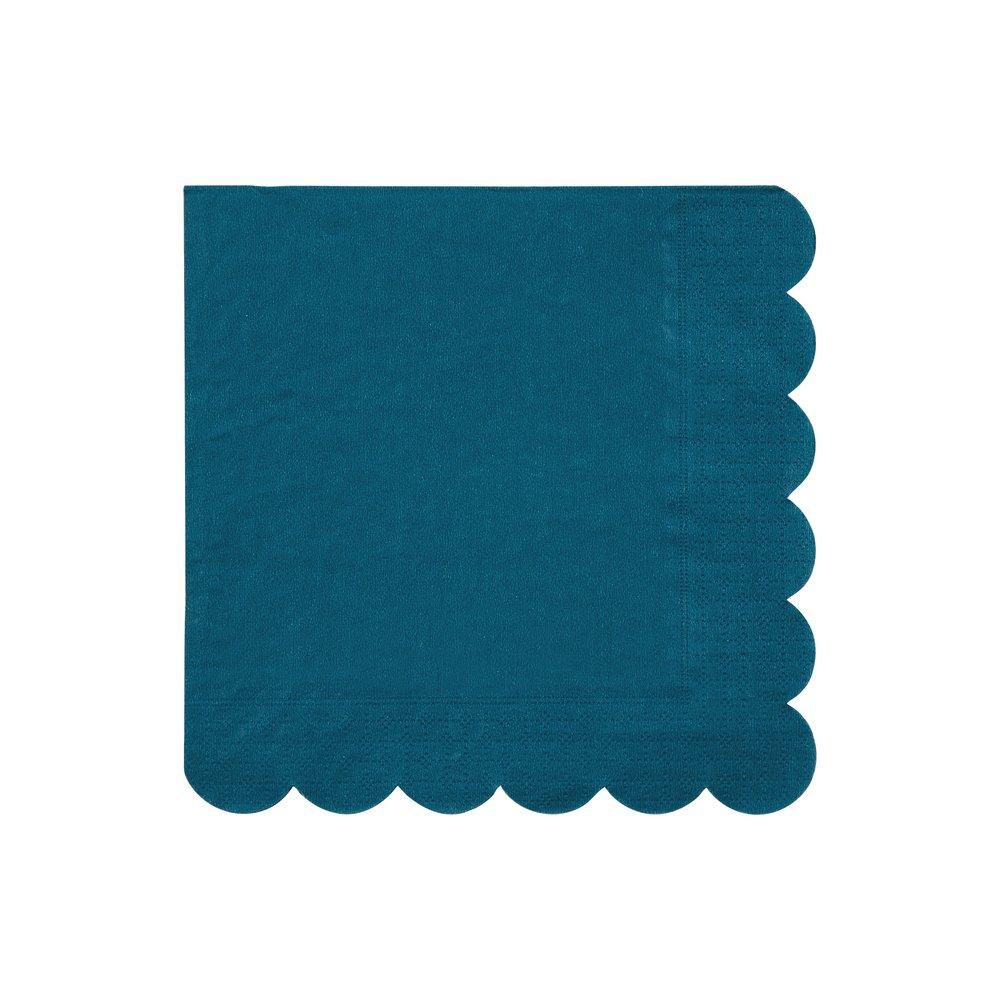 Serviettes bleu sarcelle foncé grande