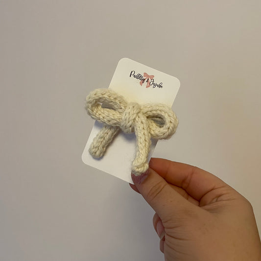 Barrette boucle en tricotin 3 couleurs