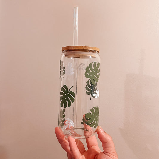 Verre canette monstera