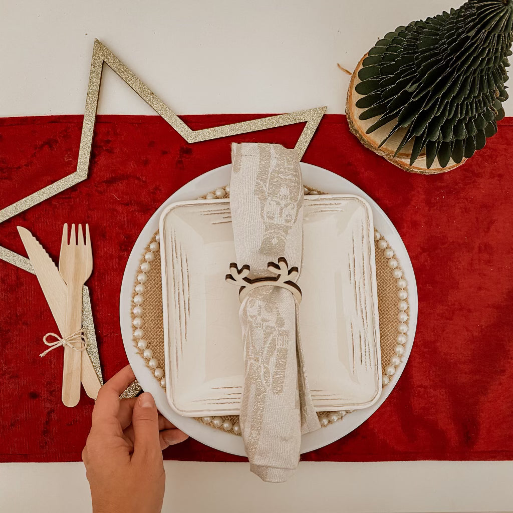 Anneaux en bois pour serviettes reine (6pc)