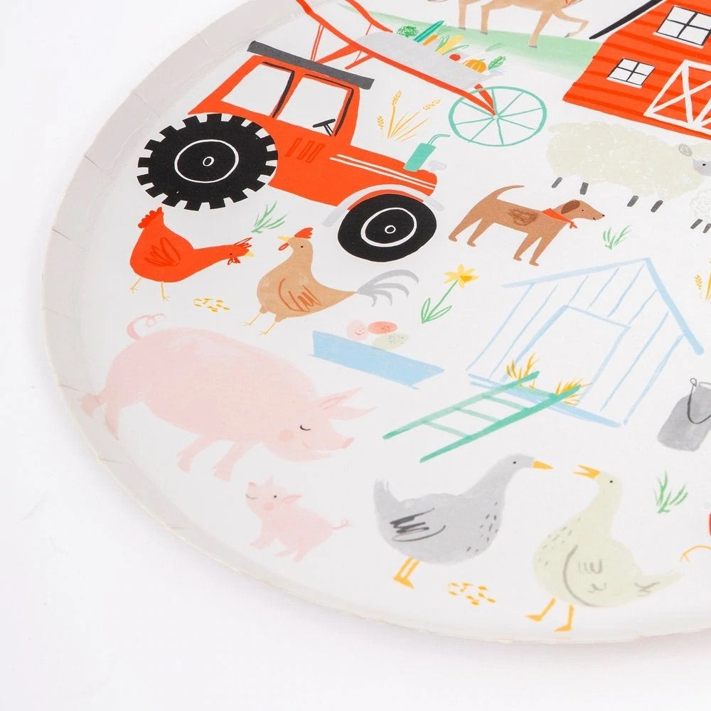 Plates at the large farm