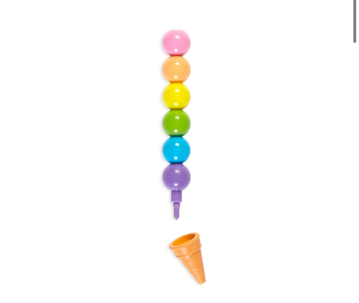 Crayons de cire empilables cornet de crème glacée