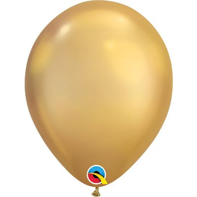 7" Ballon en latex or chrome