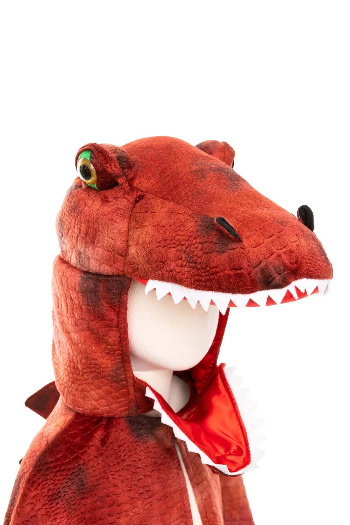 CAPE T-REX GRANDASAURUS ROUGE ET NOIRE AVEC GRIFFES 4-6 ans