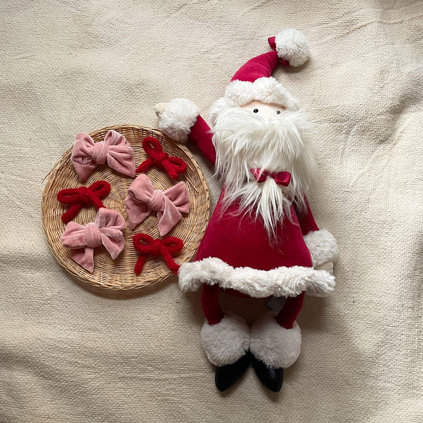 Barrette boucle en tricotin 3 couleurs