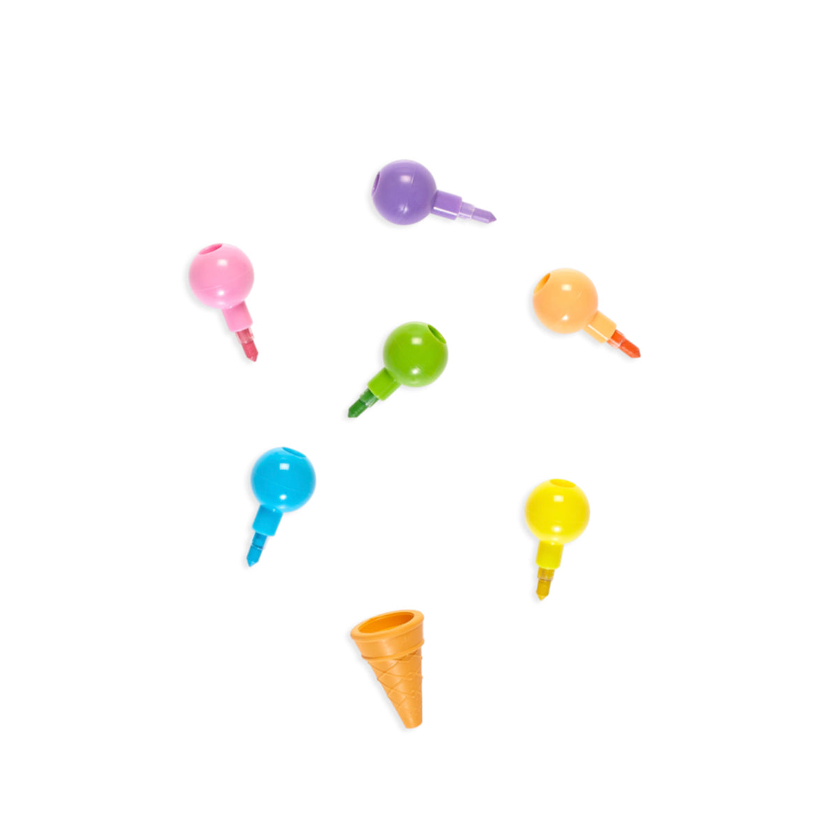 Crayons de cire empilables cornet de crème glacée