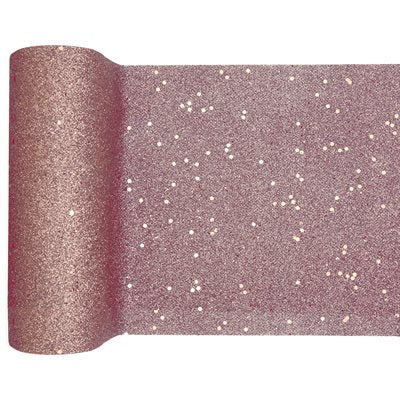 Chemin de table rose paillettes
