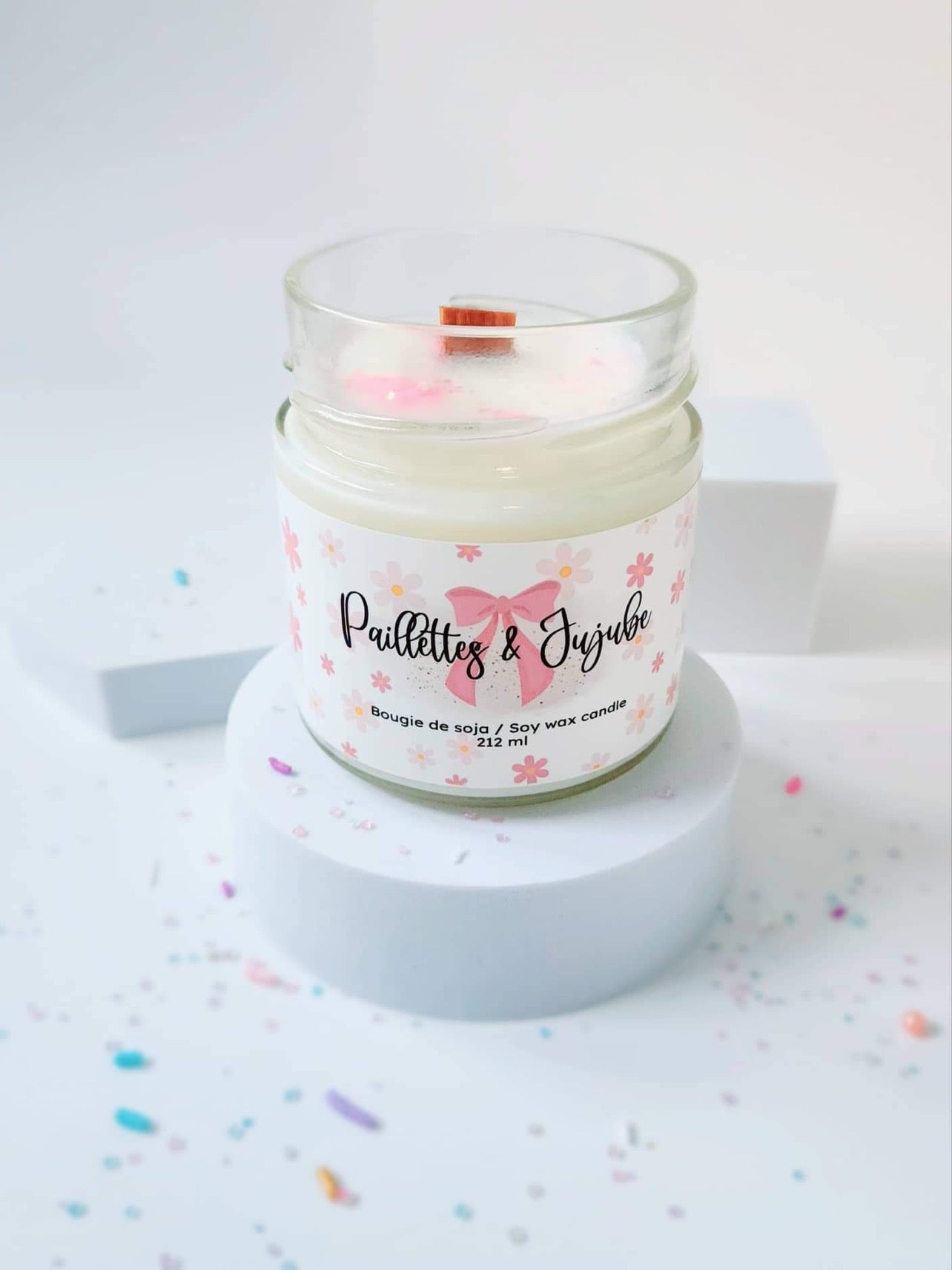 Bougie paillettes et jujube