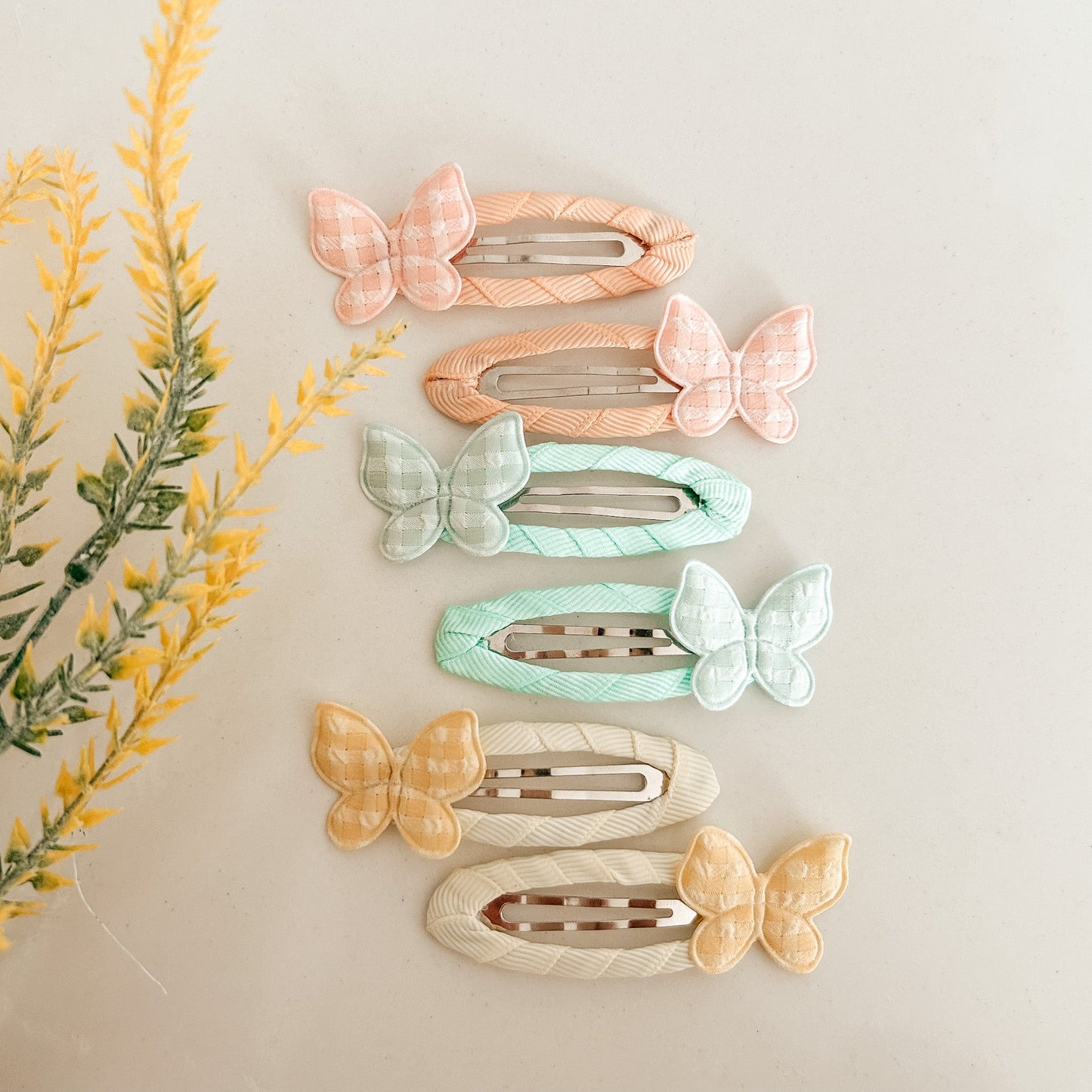 Duo clip clap papillon menthe