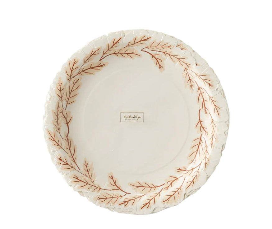 Assiettes en forme de couronne feuillage