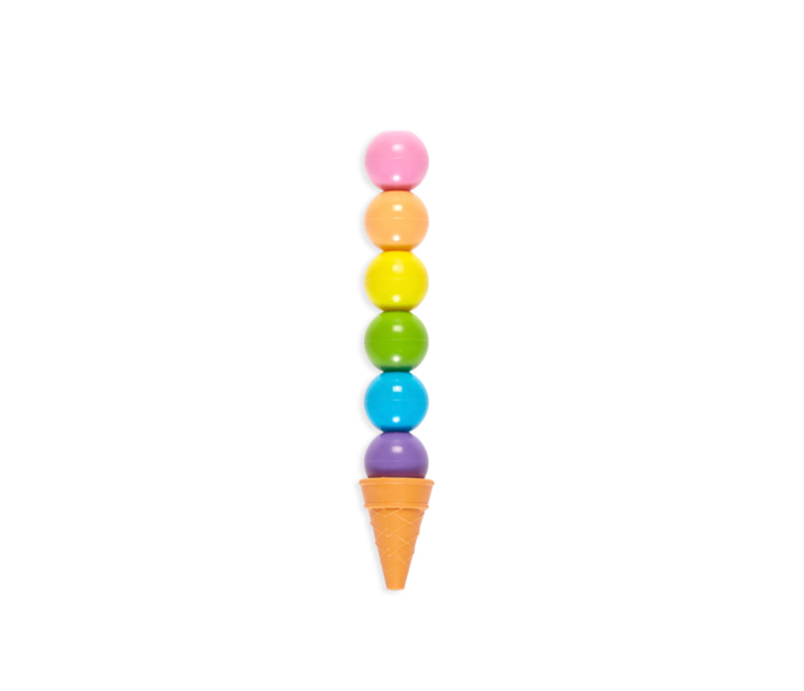 Crayons de cire empilables cornet de crème glacée