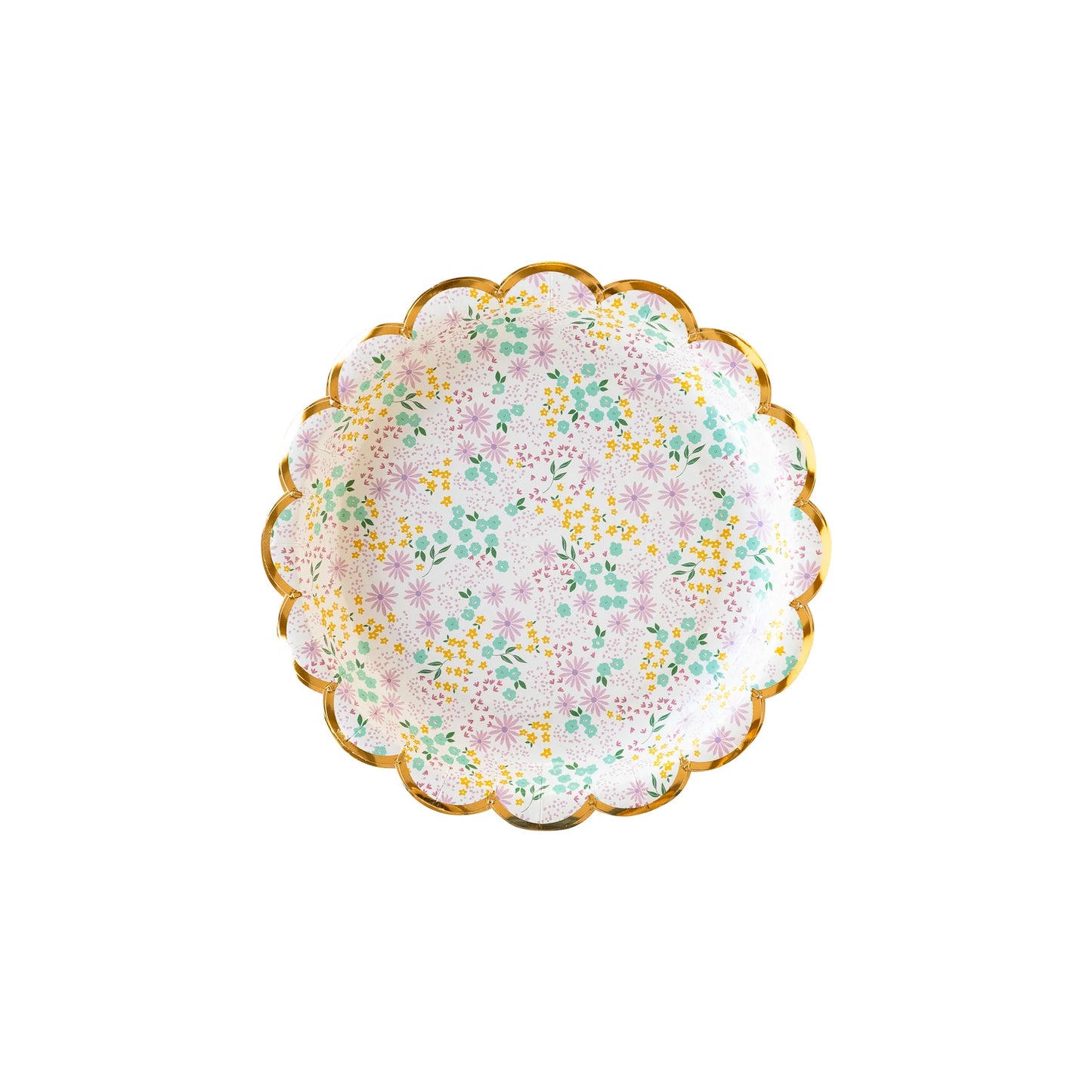 Assiette ronde festonnée de 7 po à petites fleur (8 pc)