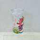 Beer can plastique 16 oz transparent
