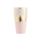 Verres gingham pastel (4 couleurs)