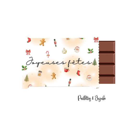 Barres de chocolat ''Joyeuses fêtes''