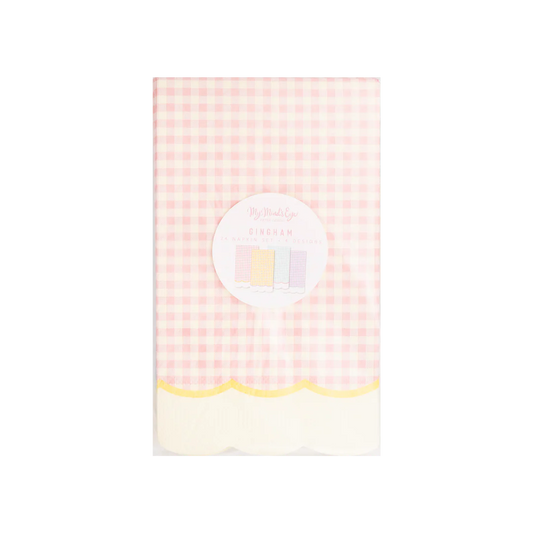 Serviettes gingham pastel ( 4 couleurs )