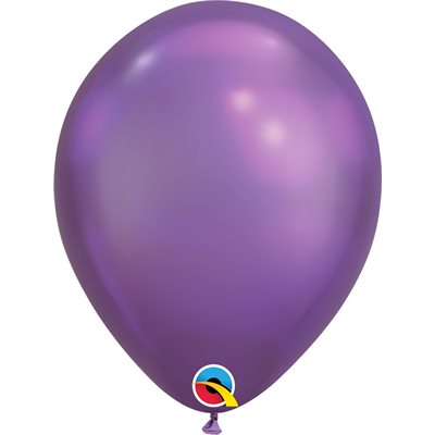 7" Ballon en latex mauve chrome