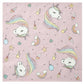 Serviette licorne rose