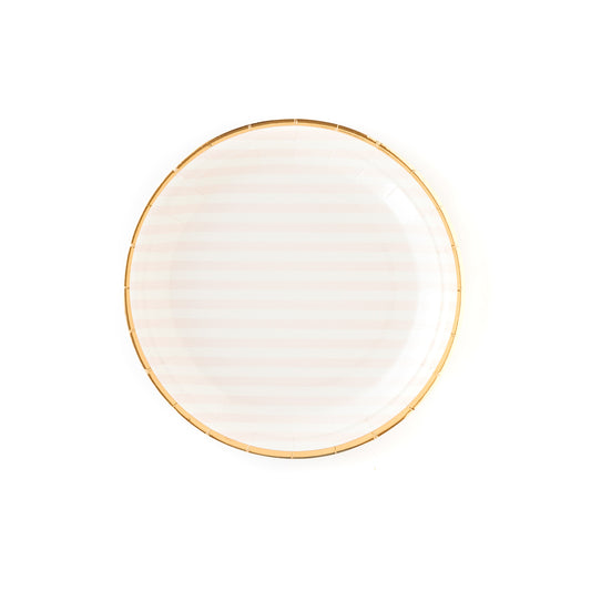 Assiettes rayées rose