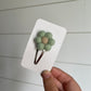 Barrette fleur menthe