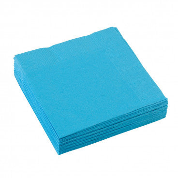 Serviettes uni bleu