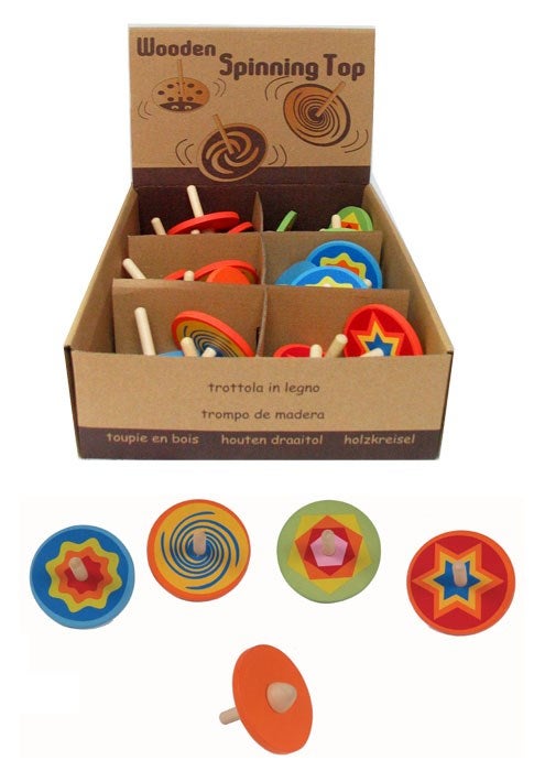 Lot de 6 toupies Tête en l'air - Ulysse - Jouets en bois Lot de 6 toupies Tête en l'air - Ulysse - Jouets en bois